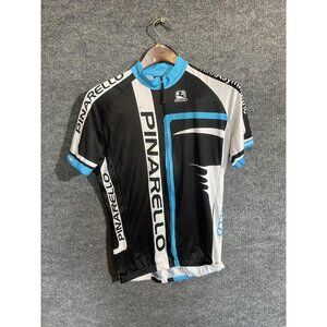 Giordana Pinarello Cycling Jersey Mens Small Black Full Zip Short Sleeve Pockets